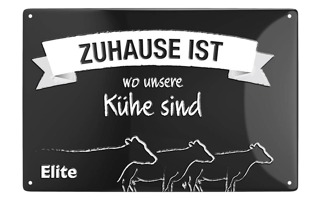 hochwertiges Blechschild Zuhause