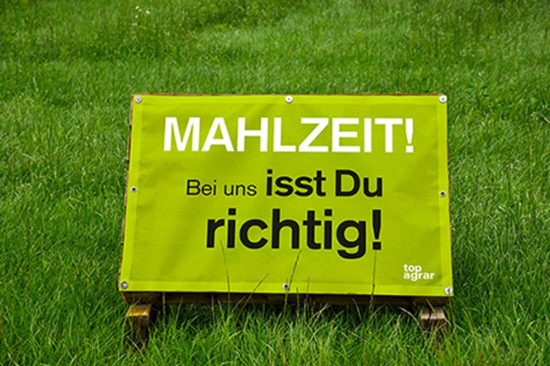 top agrar Feldplakat "Mahlzeit! Bei uns isst Du richtig!"